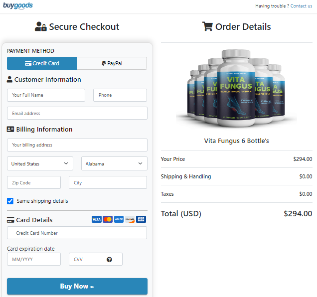 VitaFungus Order Page